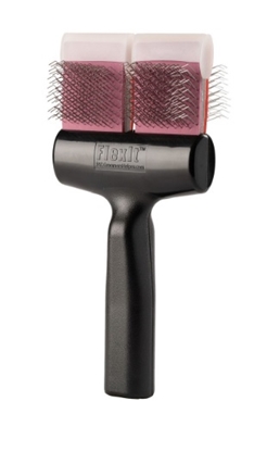 Picture of FlexIt Purple Firm Flex Finishing Twin Dog Grooming Brush